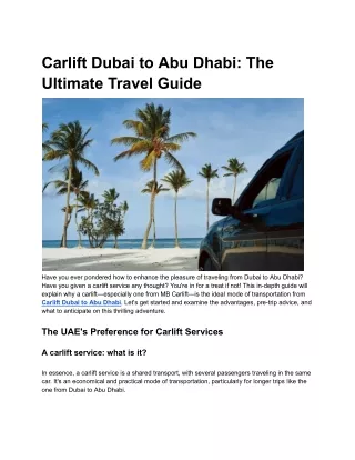 Carlift Dubai to Abu Dhabi_ The Ultimate Travel Guide