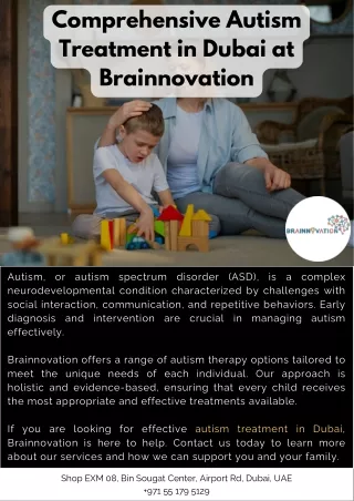 Comprehensive Autism Treatment in Dubai at Brainnovation