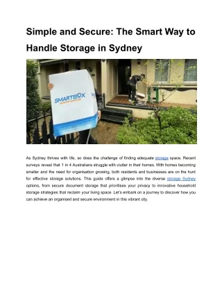 Simple and Secure_ The Smart Way to Handle Storage in Sydney