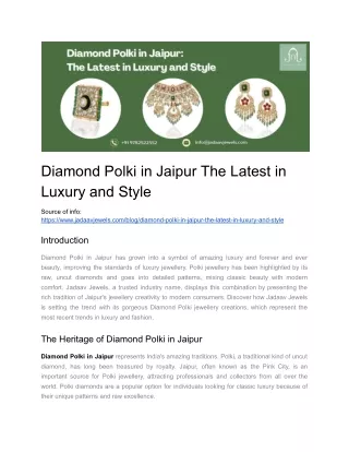 Diamond Polki in Jaipur The Latest in Luxury and Style