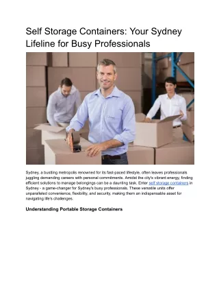 Self Storage Containers_ Your Sydney Lifeline for Busy Professionals