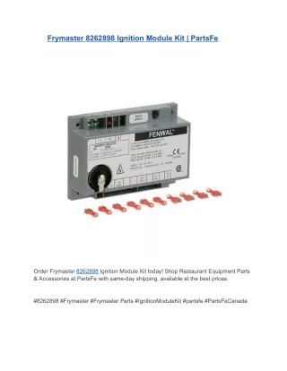 Frymaster 8262898 Ignition Module Kit | PartsFe