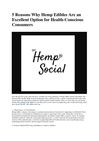 The HS - Browse our collection of edibles
