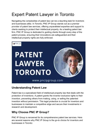 Patent lawyer toronto