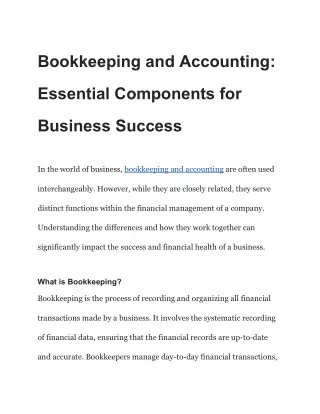 Bookkeeping and Accounting_ Essential Components for Business Success