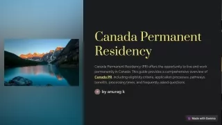 Fast-Track Your Future: Achieve Canada Permanent Residency Today
