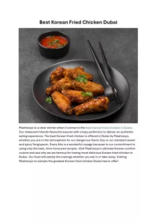 best korean fried chicken dubai
