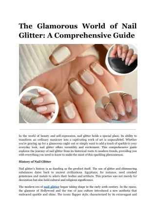 The Glamorous World of Nail Glitter_ A Comprehensive Guide