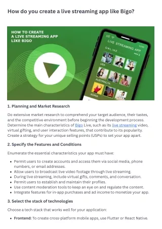 How Can I Make a Bigo-Like Live Streaming App?