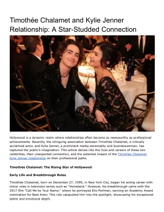 Timothée Chalamet & Kylie Jenner: Hollywood's Hottest New Pair?