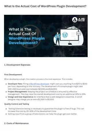 How Much Does It Really Cost To Develop A WordPress Plugin?