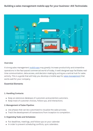 AIS Technolabs: Developing a Mobile App for Sales Management in Your Company