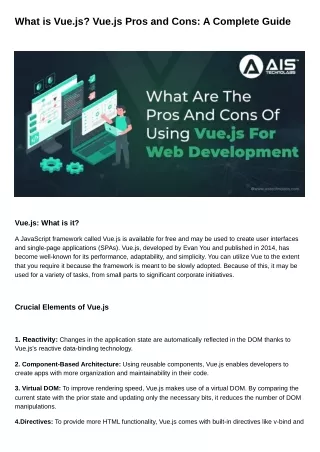What Are The Benefits And Drawbacks Of Web Development With Vue.js?