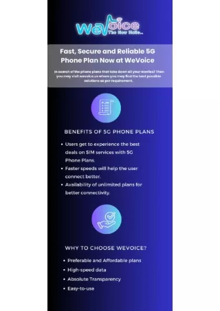 Fast, Secure and Reliable 5G Phone Plan Now at We Voice