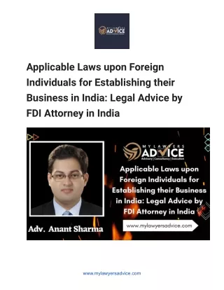 Applicable Laws upon Foreign Individuals