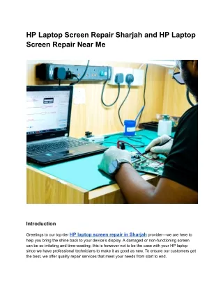 HP Laptop Screen Repair Sharjah