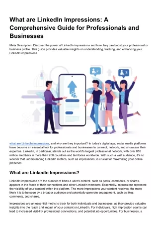 What are LinkedIn Impressions: A Comprehensive Guide for Professionals and Busin