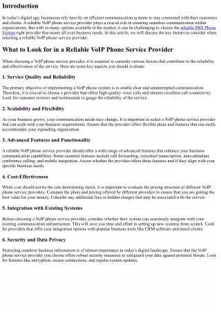 What to Look for in a Reliable VoIP Phone Service Provider