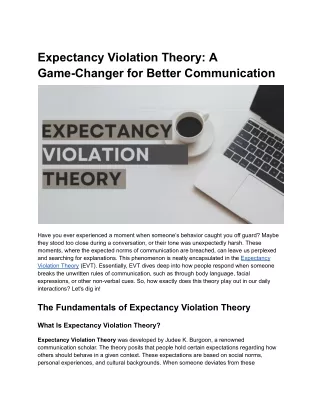 Expectancy Violation Theory_ A Game-Changer for Better Communication