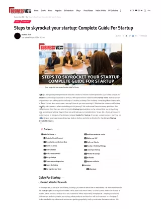 Steps to skyrocket your startup Complete Guide For Startup