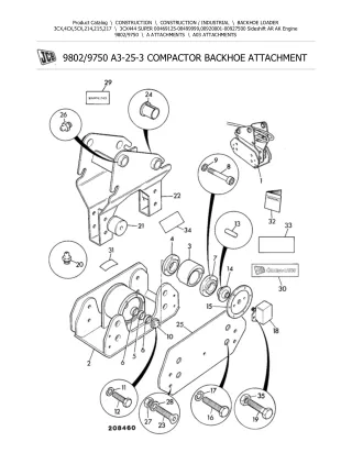 JCB 3CX444 SUPER (Sideshift AR AK Engine) BACKOHE LOADER Parts Catalogue Manual (Serial Number 00920001-00927500)