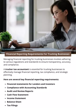 Financial Reporting Requirements For Trucking Businesses