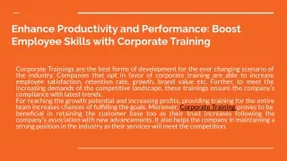 CORPORTE TRAINING