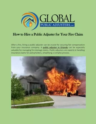 How to Hire a Public Adjuster for Your Fire Claim