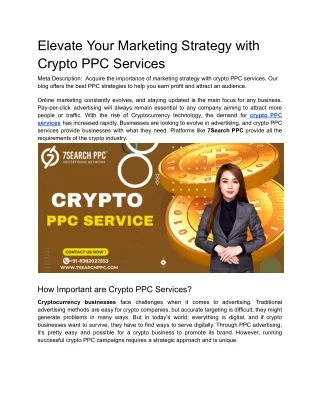 Elevate Your Marketing Strategy with Crypto PPC Services