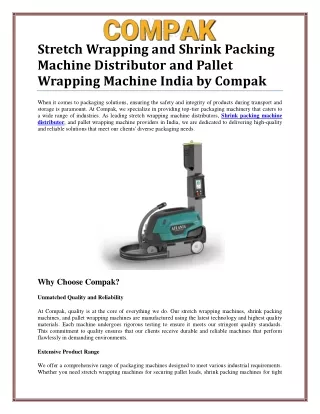 Comprehensive Overview of Machine Distributors in India