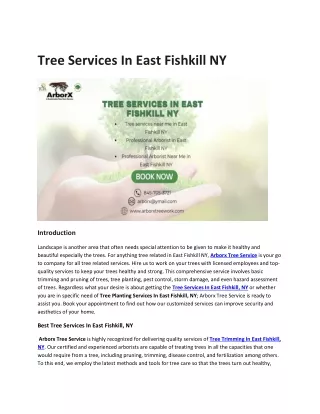 Tree Services In East Fishkill NY