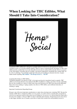 The HS - Browse our collection of edibles