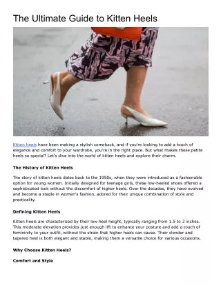 The Ultimate Guide to Styling and Wearing Kitten Heels