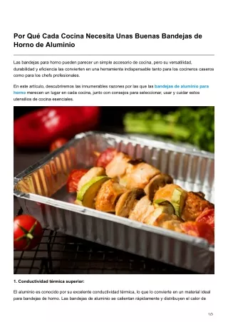 Por Qué Cada Cocina Necesita Unas Buenas Bandejas de Horno de Aluminio