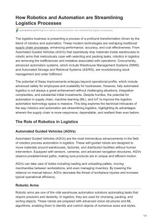 How Robotics and Automation are Streamlining Logistics Processes