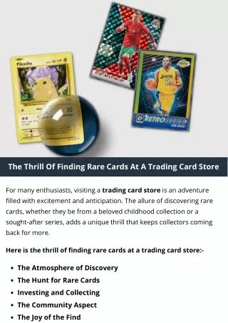 The Thrill Of Finding Rare Cards At A Trading Card Store