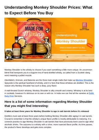 Understanding Monkey Shoulder Prices: What to Expect Before You Buy