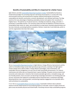 Benefits of Sustainability and Why It Is Important for a Better Future