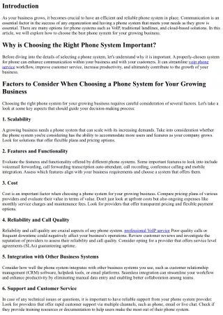How to Choose the Best Phone System for Your Growing Business