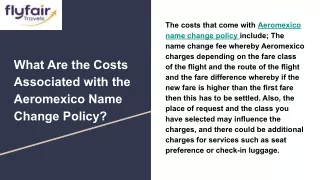 What Are the Costs Associated with the Aeromexico Name Change Policy