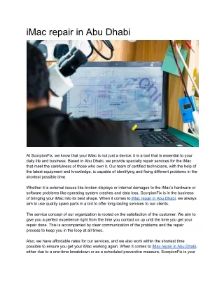 iMac repair in Abu Dhabi
