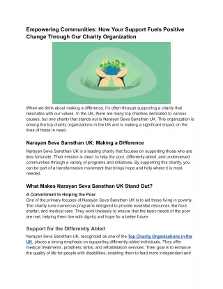 Empowering Communities_ How Your Support Fuels Positive Change Through Our Charity Organization