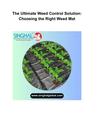 Garden Like a Pro: Mastering Weed Control with Weed Mats