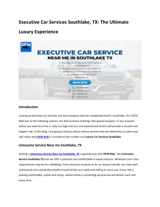 Executive Car Services Southlake