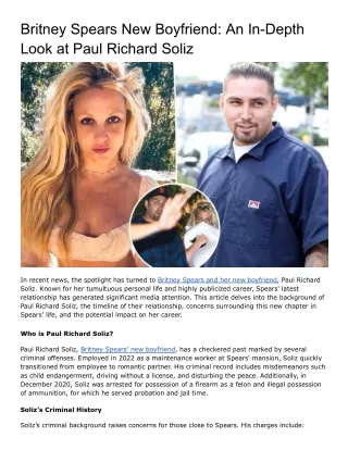 Britney Spears’ New Boyfriend: Who is Paul Richard Soliz?