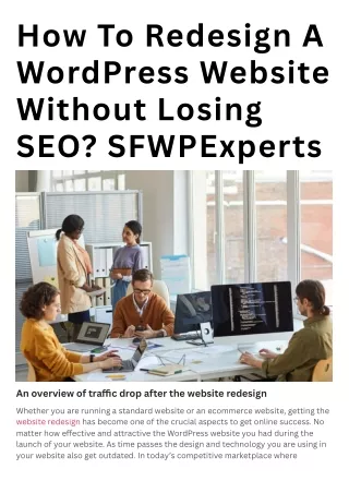 How To Redesign A WordPress Website Without Losing SEO