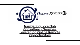 Top Job Consultancy Near Me Online Remoters