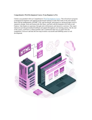 Comprehensive Web Development Course: From Beginner to Pro