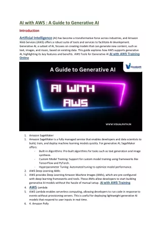 AI with AWS Online Training Institute Hyderabad
