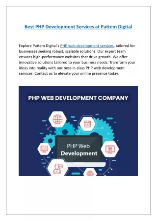 Expert PHP Development Services - Pattem Digital